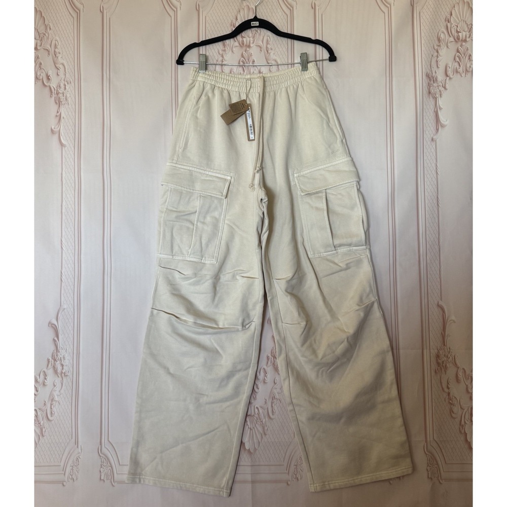 Skims Boyfriend Fleece Cargo Sweatpant In Buff Size XS NWT $94